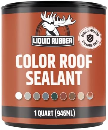 Liquid Rubber Color Roof Sealant - Flat & Metal, Light Gray, 1 Quart