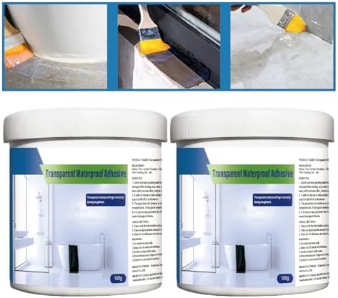 XIRUJNFD Transparent Waterproof Coating, Super Strong Invisible Waterproof Anti-Leakage Agent, Transparent Waterproof Glue, Strong Adhesion Repairs Last Long Time (2Pcs/200g)