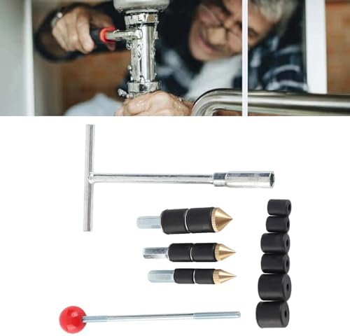 Pipe Water Stopper Tool Stainless Steel High Heat Hot Melt Water Stop Needle for Walls Corners and Tunnels Emergency Plumbing Repair Kit with Wrench and Spare Rubber Rings