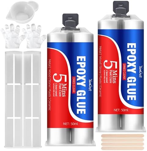 5 Minute Epoxy Glue 3.4oz Clear 2 Part Strong Fast Cure Adhesive Repair