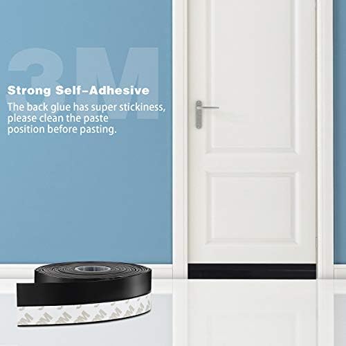 26 Feet Silicone Seal Strip,Door Weather Stripping Door Seal Strip Window Seal Silicone Sealing Tape for Door Draft Stopper Adhesive Tape (Black, 35mm)