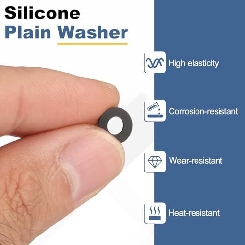 PATIKIL M3 Silicone Flat Washer, 20 Pcs 3mm ID 6mm OD Plain Washer Grommets O-Ring Sealing Gasket Spacer for Faucet Pipe Water Hose Shower Door Handles, Black