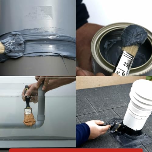Coat & Seal Waterproof Sealant, Easy-to-Apply Paste, No Primer Required, Apply to Wet Surfaces, UV Resistant, No Cracking, Ideal for Gutters, Chimneys, Skylights, RVs, Roofs (1 qt) - 6 Pack
