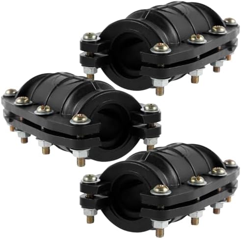 US 3Pcs Pipe Repair Clamp Anti-Impact Water Pipe Leak Repair Clamp Sturdy Emergency Pipe Repair Kit Pipe Repair Fixture Pipe Clamp for Cast Iron Pipes Cement Pipes PVC Pipes PE Pipes(32mm,black)