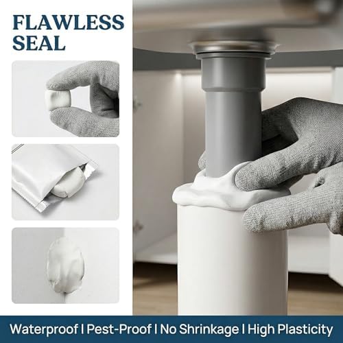 6 pcs Sealant Mastic Waterproof Wall Repair Sealing Clay for Air Conditioning Hole and Drainage Pipes Gap Wall Hole Repair Quick Mending Mud Putty