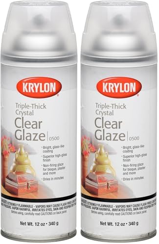 Krylon I00500A07 12-Ounce Triple Thick Clear Glaze Aerosol Spray,High-Gloss (Pack of 2)