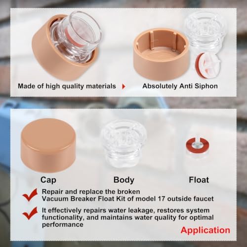youour RK-17VB Vacuum Breaker Float Kit, Freezeless Anti-Siphon Wall Faucet Repair Kit, Anti Siphon Valve Repair Kit, Compatible with Woodford Model 17 (4 Pack)