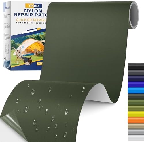 Fabric Repair Tape, Self Adhesive Nylon Repair Patch Kit Army Green 4"x 70"