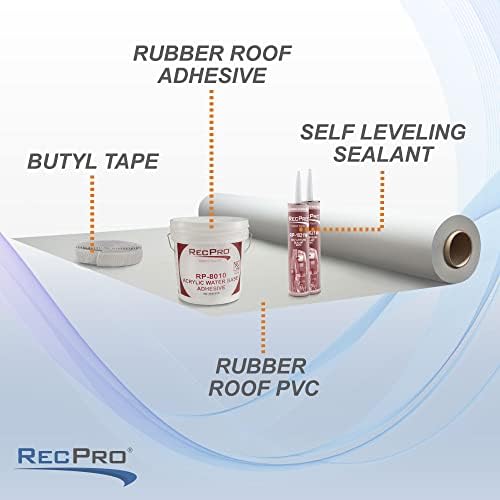 RecPro RV Rubber Roof Kit 8.5' Wide 5 ft
