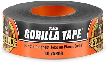 Gorilla Duct Tape,Black Tape,1.88" x 50 yd - Heavy Duty and Weather Resistant for Indoor or Outdoor,(Pack of 6)