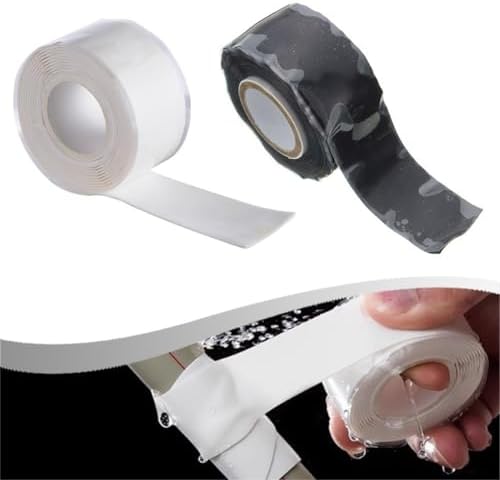 Waterproof Silicone Tape for Plumbing and Electrical Repairs Self Fusing Seal for Coaxial Cables and Hose Leaks (white)