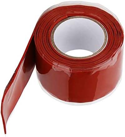 Self Fusing Silicone Tape Rubber Leak Silicone Self Amalgamating Tape Repairing Supplies for Plumbing Sealing Pipes Hose Repair Outdoor Coax and Tool Fixation (Red)