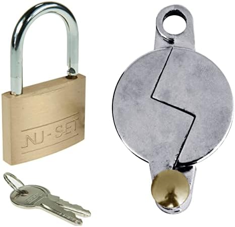 NUSET 2895-3 Water Faucet Lock - Water Spigot Lock for Garden Hose Bib Lock + 1-1/2'' padlock (2896-1), Chrome