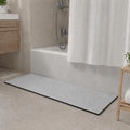 Super Absorbent Bath Mat for Shower & Tub, Bathroom Door Strip Runner, Under Shower Curtain Drip Rail, Non-Slip Floor Protector, Cut to Fit (Light Grey, 31''x12'')