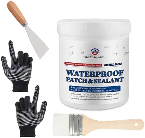 Upgraded Invisible Waterproof Agent Clear as Crystal, Transparent Waterproof Paint for Both Interior and Exterior Use on Rooftops, Bathrooms, and Walls for Leak Prevention and Tight Seal. (17.5OZ)