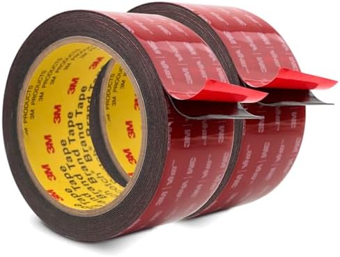 3M Double Sided Mounting Tape Heavy Duty 2" x 15.4 Ft 2 Pack Black 5925 | 0.025in Thickx Foam Tape Strong Adhesive for Car Décor Home Office Logos