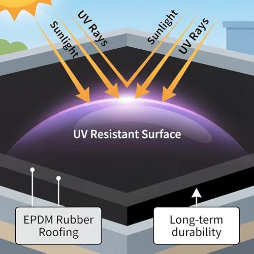Pushglossy 10 x 15ft Epdm Rubber Roofing, Waterproof Membrane, 45 Mil