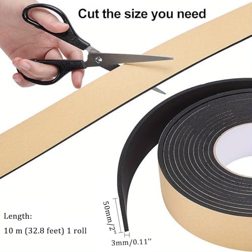 Pipe Insulation Foam Tape, 2 inch x 33 Ft Self Adhesive Insulation Wrap
