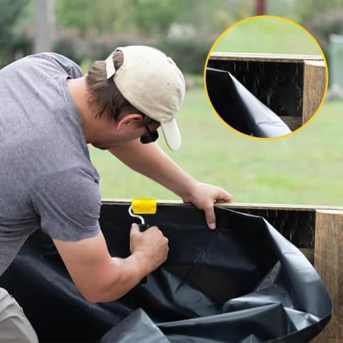 ATROPOS Pond Liner Seam Tape, 4" x 32' Self Adhesive Double Sided Butyl Adhesive Tape for EPDM Pond Liner, Waterproof Patch Repair Tape