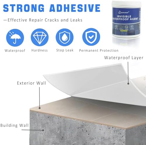 Invisible Waterproof Sealant, Liquid Waterproof Agent Transparent Repairing Leak Water Proof Adhesive for Roof & Walls (1, Kilograms)