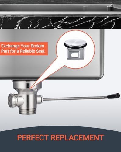 Twist Waste Drain Valve Plunger with O-Ring for Commercial Sink