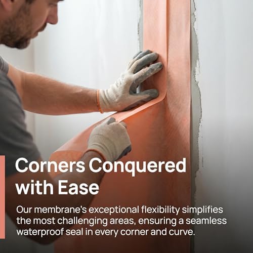 Waterproof Membrane for Shower 4 ft x 90 ft | 20Mils Thickness Waterproofing Membrane | Ideal for Shower, Tile Flooring, Sauna Bathroom Walls, Tile Underlayment