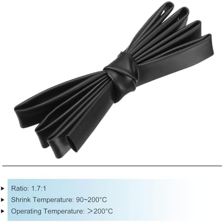 MECCANIXITY Silicone Heat Shrink Tubing 1.7:1 Ratio 0.31"（8mm) ID x 0.35"（9mm) OD 3.28ft(1m) Silicone Rubber Hose Insulation Sleeve for Automotive Wiring Marine, Black