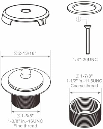 WELLUP Black Bathtub Drain Conversion Kit,Lift & Turn Tub Drain Overflow