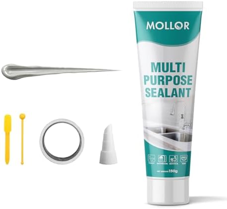 Grey Silicone Caulk for Bathroom & Kitchen,Waterproof Silicone Sealant for Shower, Countertops, Easy to Use with Tool, Stronger Adhesion, Shrink & Crack Proof, Long-Lasting (5.29oz Grey)
