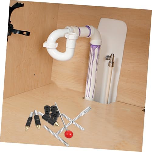 PartyKindom 1Set Stainless Steel Pipe Water Stopper Tool Kit Quick Repair Plumbing Accessory for Efficient Pipe Leak Prevention Pin for DIY Professional Use