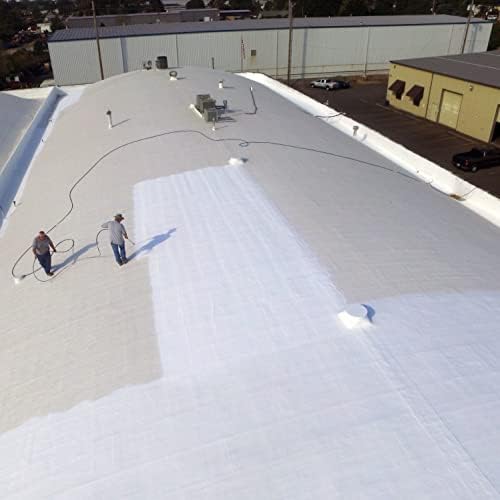Ames Maximum Stretch - Waterproof Sealant Membrane - Perfect For Roofing, Repairs, Concrete, EPDM & Wood - Liquid Rubber Sealer - Up To 650% Elastic - Made in USA, White, 4.6 Gallon (Pack of 1)