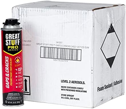 Great Stuff PRO Gaps & Cracks | Gun-Applied Insulating Foam Sealant, 24 oz. – Cream (12 Pack), 341557