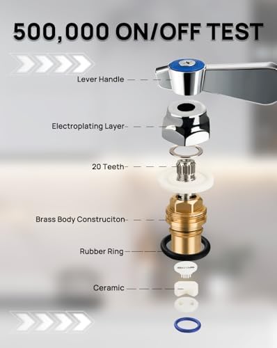 Cold Side Brass Ceramic Spindle Assembly for Commercial Faucet