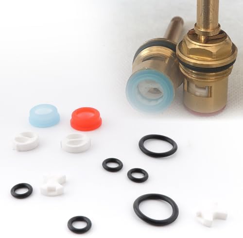 24 Pcs Pleochroic Faucet Washers Assortment Kit, Silicon Washer Insert Turn Replacement Accessories Valve Tap Ceramic Disc Cartridges, for Repairing Faucet Leak Worn Out Washer Replacements, O Ring