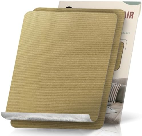 OAZ 2 Pieces 9 x 11 inch Canvas Repair Patches Canvas Fabric Patch Self-Adhesive Fabric Repair Tape Waterproof Outdoor Gear Patch Kit for Boat Cover Awning Sofa Chair Couch Tent Bag (Khaki)