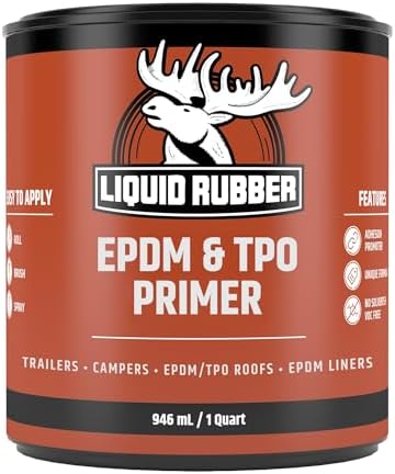 Liquid Rubber RV Roof Coating - Solar Reflective Sealant Bundle, 1qt EPDM Primer