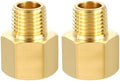 METALLIXITY 2PCS 3/8" FNPT x 1/4" MNPT Thread Brass Hex Extension Adapters | Brass Pipe Fittings, Female to Male Adapters for Water Line, Tub Spout/Shower Head