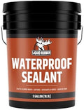Liquid Rubber Waterproof Sealant - Roof & Gutter Coating, Black, 5 Gallon