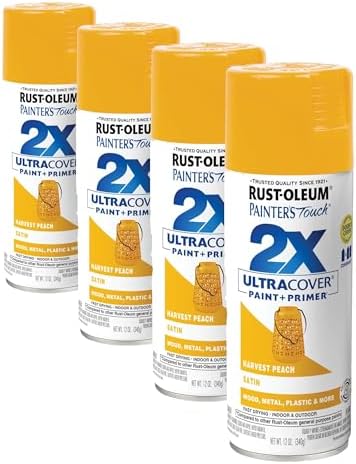 Rust-Oleum 366993 Painter's Touch 2X Ultra Cover Spray Paint, 12 oz, Satin Harvest Peach (Pack of 4)