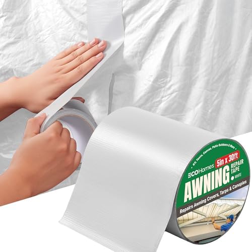 ECOHomes Awning, Tent & Canvas Repair Tape (White, 5 Inch x 30 Feet)