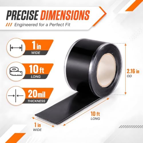 Self Fusing Silicone Tape (40 Ft Total) Plumbing Tape for Repaire Pipe | Flex Seal Tape, Black Rubber Tape Weatherproof for Electrical Cables/Drain Pipe, Heat Resistant 500°F