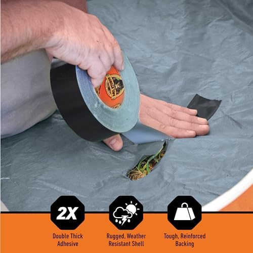 Gorilla Duct Tape,Black Tape,1.88" x 50 yd - Heavy Duty and Weather Resistant for Indoor or Outdoor,(Pack of 6)