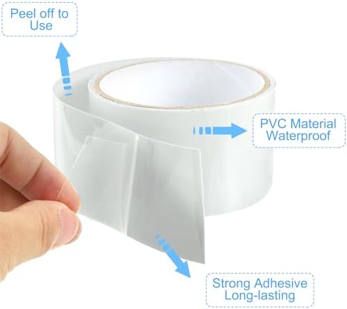 PATIKIL Waterproof Patch Seal Tape 2 in x 5 Ft, PVC Leak Proof Repair Tape Instant Sealing for HVAC Ducts, Roof Crack, Hoses Pipes, Awning, White