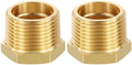 METALLIXITY 2PCS 3/4" MNPT x 1/2" FNPT Thread Brass Hex Bushing Extension | Brass Pipe Fittings, Tube Adapters Convert for Water Line, Tub Spout/Shower Head