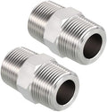 Pack of 2, 3/4" Male NPT to 3/4" Male NPT SUS304 Hex Nipple | Solid Male Pipe Adapter Hose Connectors for Pipe Repair, Bathroom Remodel, Tool Extensions, Compression, Irrigation