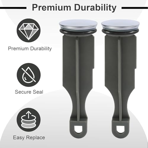 YWG RP5648BN Drain Stopper Replacement, Compatible with Delta Faucets, Pop-Up Style, 1/4 x 4 Inch, with Black Sealing Ring, 2-Pack