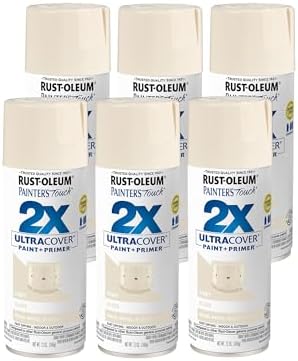 Rust-Oleum 334035-6PK Painter's Touch 2X Ultra Cover Spray Paint, 12 oz, Gloss Ivory, 6 Pack