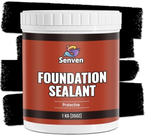 SENVEN Foundation Sealant, 35oz Rubber Silicone Waterproof Sealant Basement and Foundation Sealant, Black, Waterproof Concrete Sealer & Crack Filler - Flexible Waterproof Coating Indoor Outdoor