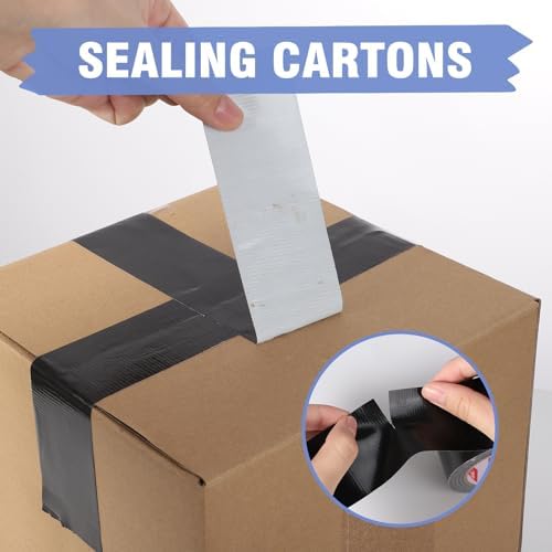 3Pack Black Duct Tape 2IN x 132Yd Total Heavy Duty Waterproof Tape | 8.27Mil All Weather Hand Tearable Duct Tape for Indoor Outdoor Emergency Repairs Duct Sealing Wire Bundling Fixation DIY