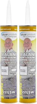 Dicor 551LSW-1 Non-Sag Roof Lap Sealant - White, 10.3 oz. Tube for RV and Motorhome Roofs (Pack of 2)